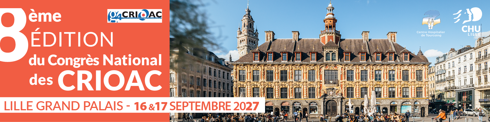 8e édition du Congrès national des CRIOAC, Lille Grand Palais, 16 et 17 septembre 2027
