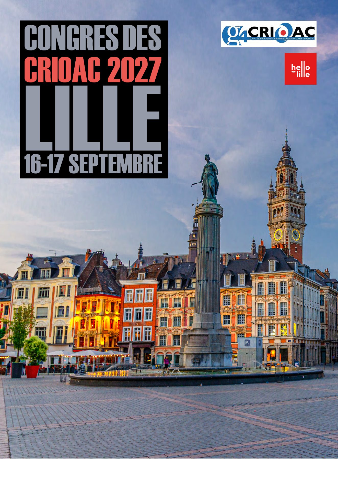 Couverture de la plaquette du congrès CRIOAC 2027, Grand'Place de Lille